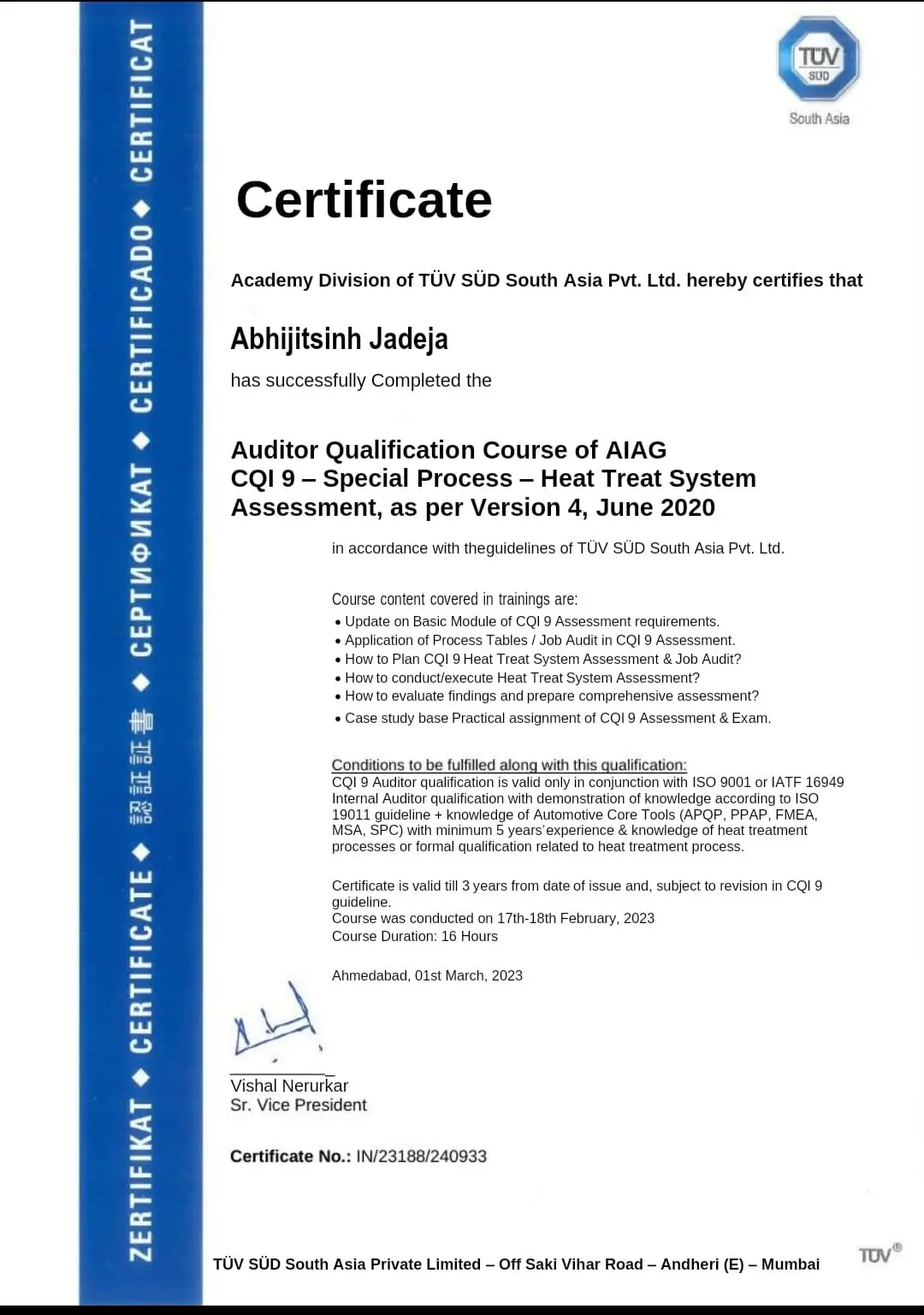 Quality Standard Accreditation